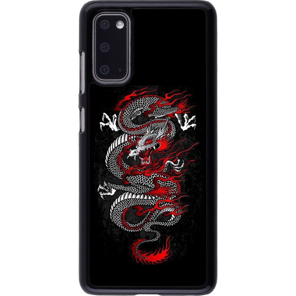 Coque Samsung Galaxy S20 - Japanese style Dragon Tattoo Red Black