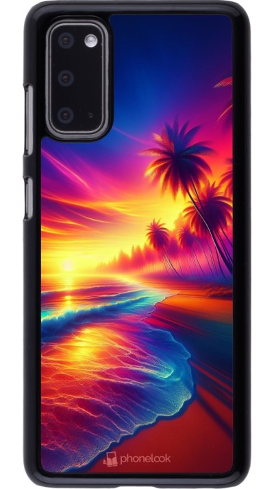 Coque Samsung Galaxy S20 - Plage coucher soleil flashy