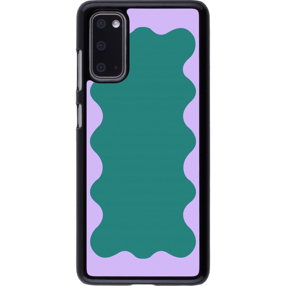 Coque Samsung Galaxy S20 - Wavy Rectangle Green Purple