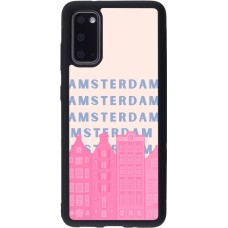 Coque Samsung Galaxy S20 - Silicone rigide noir Amsterdam Pink Print