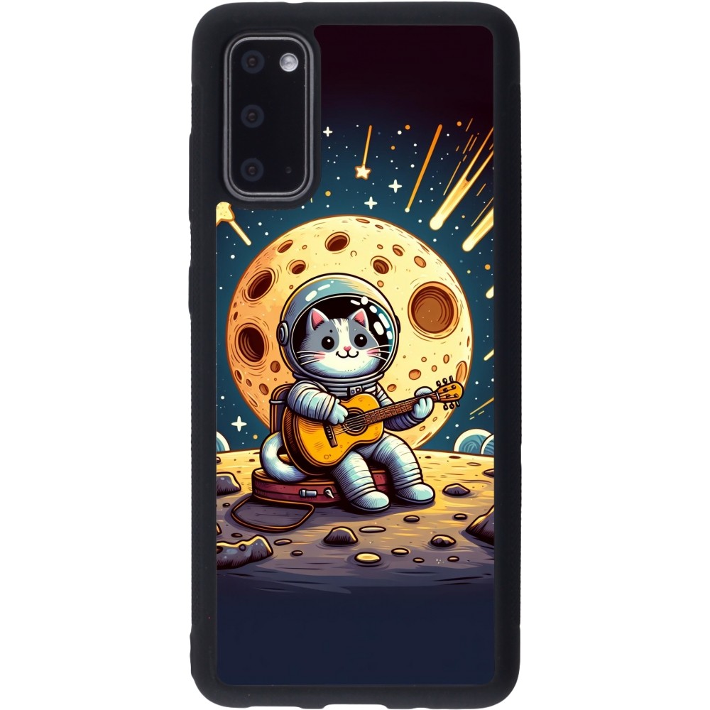 Coque Samsung Galaxy S20 - Silicone rigide noir AstroCat RockLune