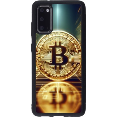 Coque Samsung Galaxy S20 - Silicone rigide noir Bitcoin Standing