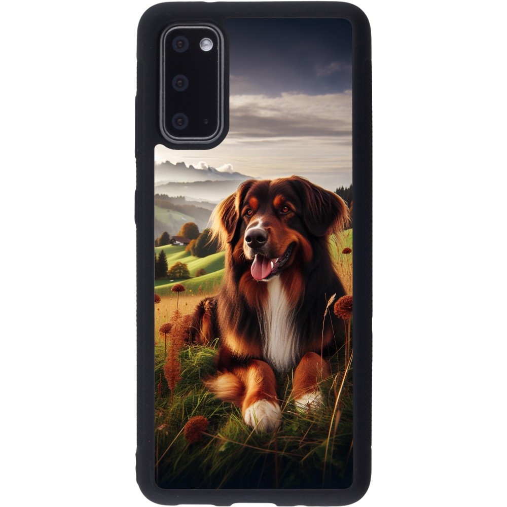 Coque Samsung Galaxy S20 - Silicone rigide noir Chien Campagne Suisse