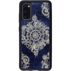 Coque Samsung Galaxy S20 - Silicone rigide noir Cream Flower Moroccan