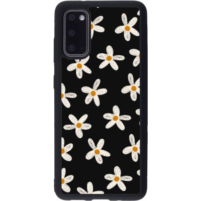 Coque Samsung Galaxy S20 - Silicone rigide noir Easter 2024 white on black flower