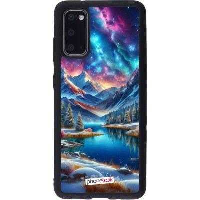 Coque Samsung Galaxy S20 - Silicone rigide noir Fantasy Mountain Lake Sky Stars