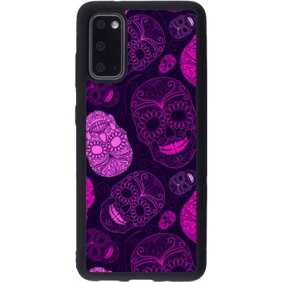 Coque Samsung Galaxy S20 - Silicone rigide noir Halloween 2023 pink skulls