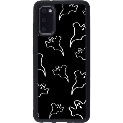 Coque Samsung Galaxy S20 - Silicone rigide noir Halloween 2024 black and white ghosts