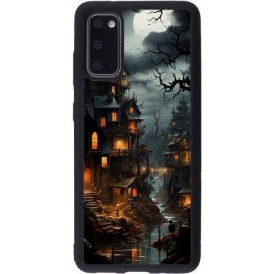 Coque Samsung Galaxy S20 - Silicone rigide noir Halloween 2024 scary town