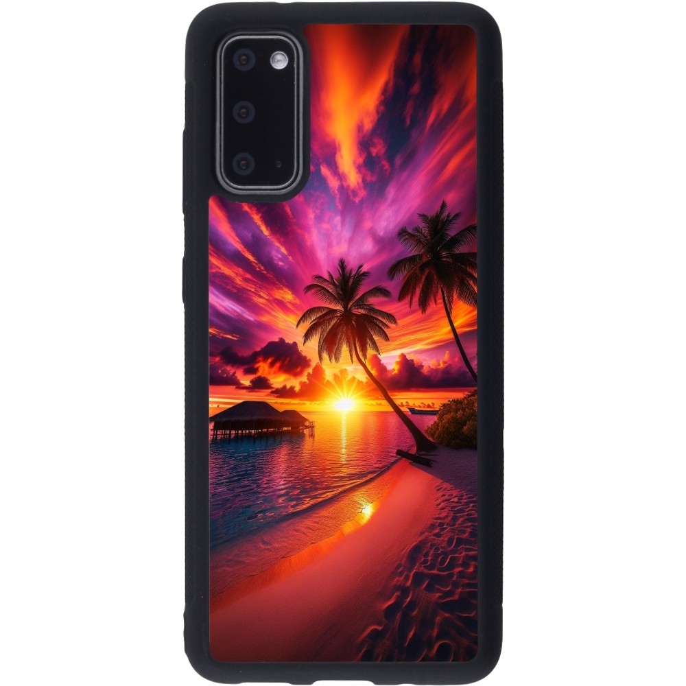 Coque Samsung Galaxy S20 - Silicone rigide noir Maldives Dusk Bliss