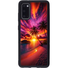 Coque Samsung Galaxy S20 - Silicone rigide noir Maldives Dusk Bliss