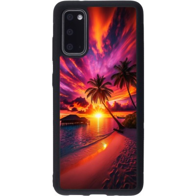 Coque Samsung Galaxy S20 - Silicone rigide noir Maldives Dusk Bliss