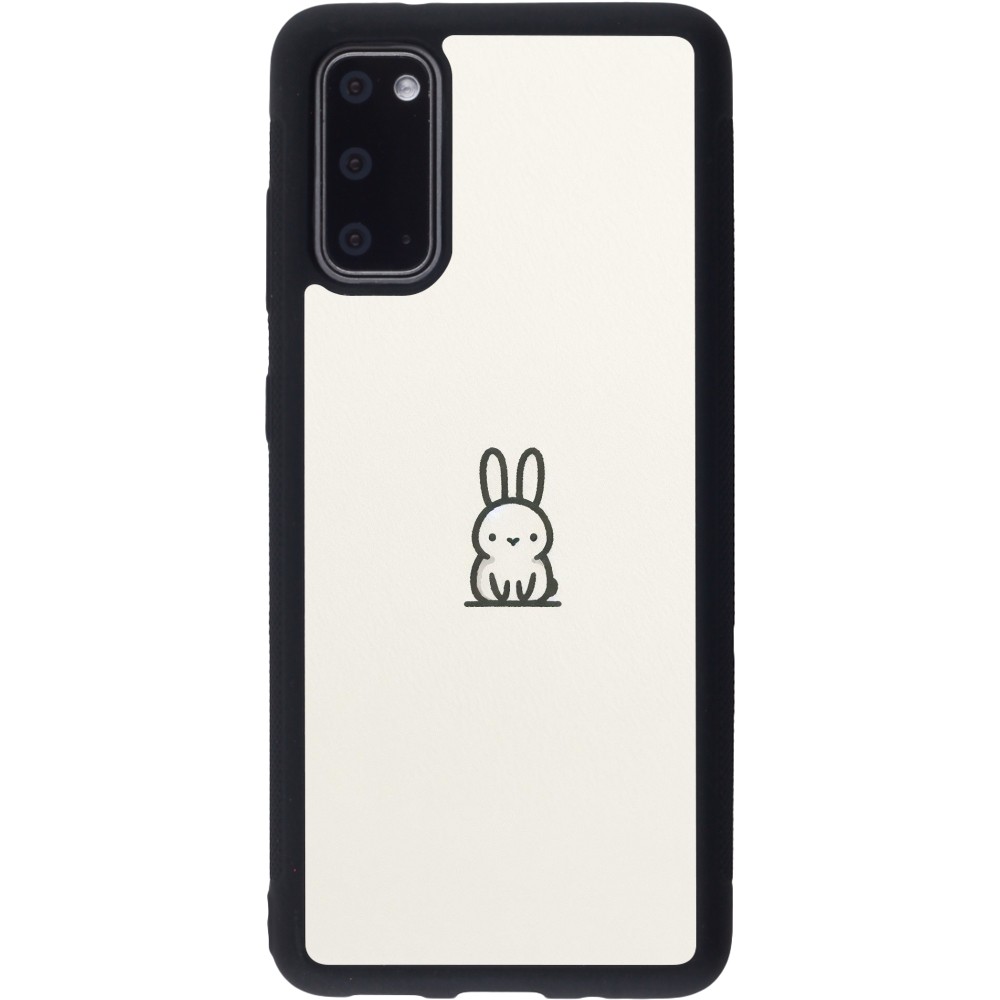 Coque Samsung Galaxy S20 - Silicone rigide noir Minimal bunny cutie