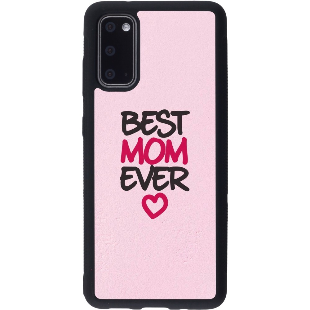 Coque Samsung Galaxy S20 - Silicone rigide noir Mom 2023 best Mom ever pink