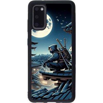 Coque Samsung Galaxy S20 - Silicone rigide noir Ninja sous la lune