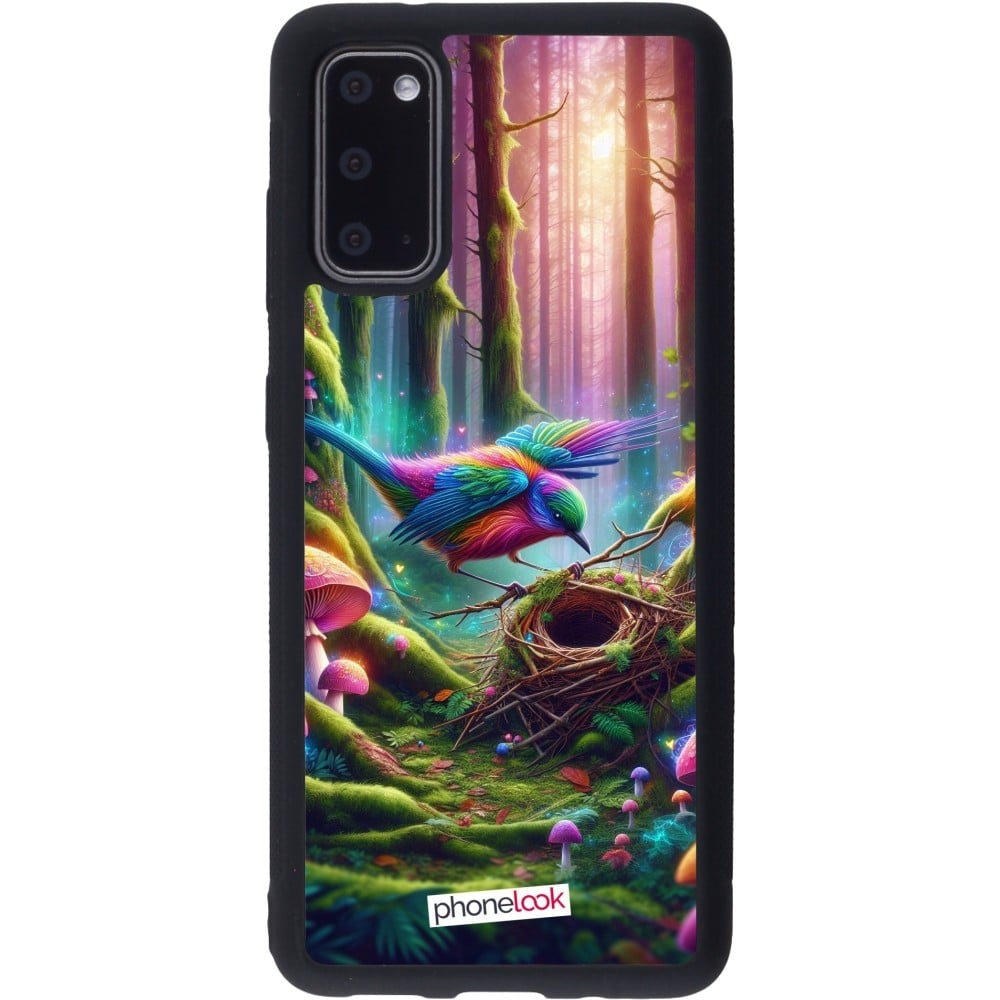 Coque Samsung Galaxy S20 - Silicone rigide noir Oiseau Nid Forêt