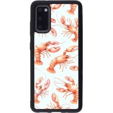 Coque Samsung Galaxy S20 - Silicone rigide noir Pattern de homards pastels