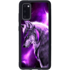 Coque Samsung Galaxy S20 - Silicone rigide noir Purple Sky Wolf