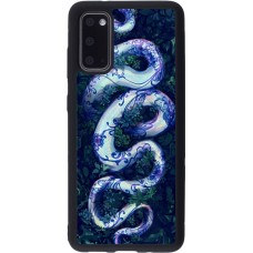 Coque Samsung Galaxy S20 - Silicone rigide noir Serpent Blue Anaconda