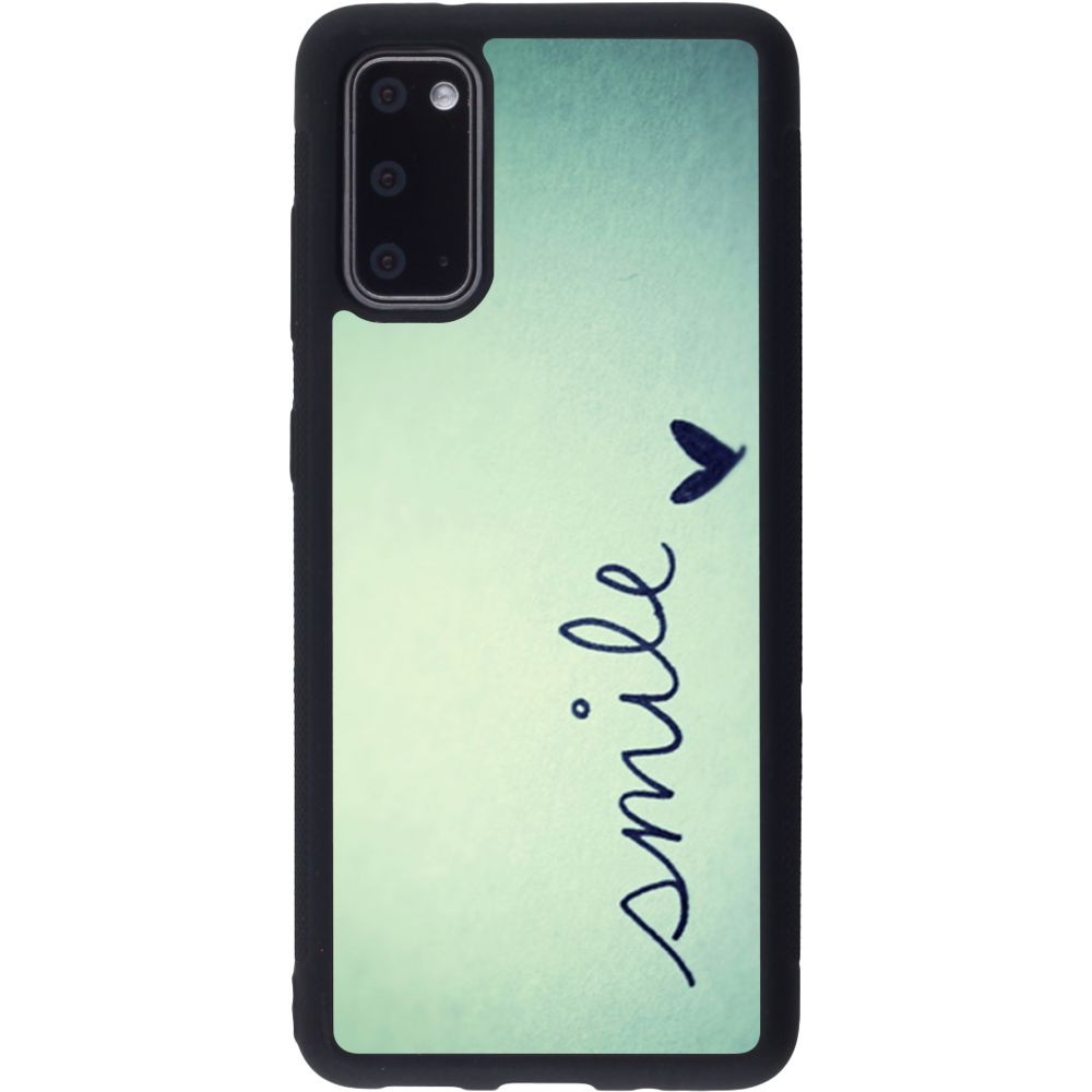 Coque Samsung Galaxy S20 - Silicone rigide noir Smile