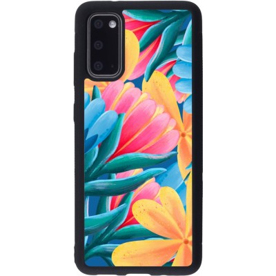 Coque Samsung Galaxy S20 - Silicone rigide noir Spring 23 colorful flowers