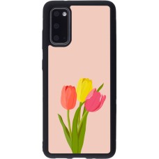 Coque Samsung Galaxy S20 - Silicone rigide noir Spring 23 tulip trio