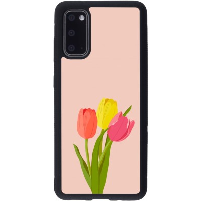 Coque Samsung Galaxy S20 - Silicone rigide noir Spring 23 tulip trio