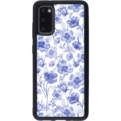 Coque Samsung Galaxy S20 - Silicone rigide noir Spring 23 watercolor blue flowers