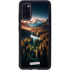 Coque Samsung Galaxy S20 - Silicone rigide noir Sunset Forest Lake