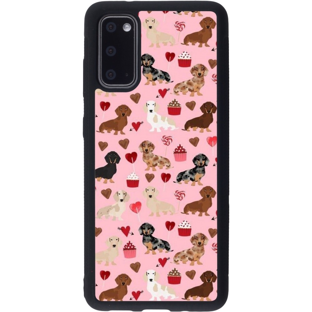 Samsung Galaxy S20 Case Hülle - Silikon schwarz Valentine 2024 puppy love