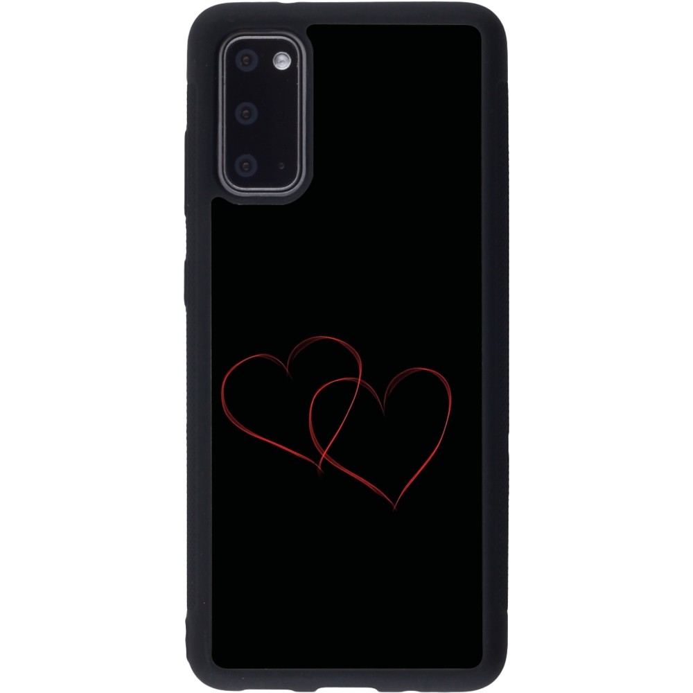 Coque Samsung Galaxy S20 - Silicone rigide noir Valentine 2023 attached heart