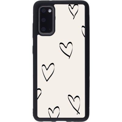 Coque Samsung Galaxy S20 - Silicone rigide noir Valentine 2023 minimalist hearts