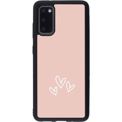 Coque Samsung Galaxy S20 - Silicone rigide noir Valentine 2023 three minimalist hearts