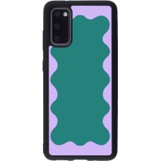 Coque Samsung Galaxy S20 - Silicone rigide noir Wavy Rectangle Green Purple