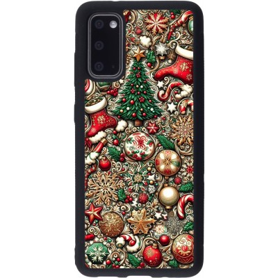 Coque Samsung Galaxy S20 - Silicone rigide noir Noël 2023 micro pattern