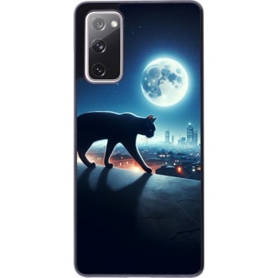 Coque Samsung Galaxy S20 FE 5G - Chat noir sous la pleine lune