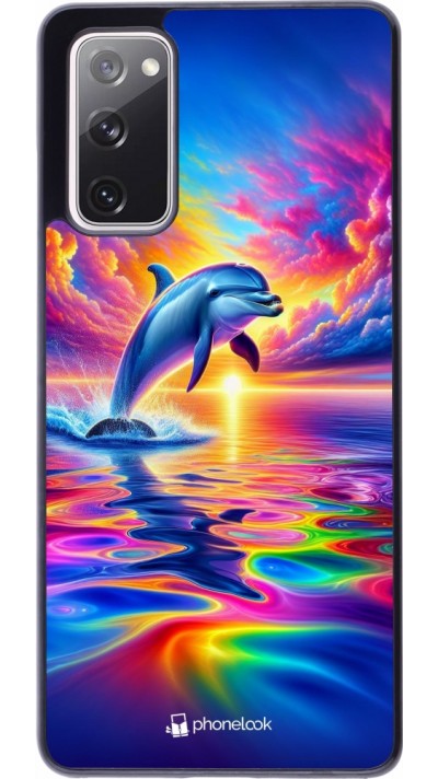 Coque Samsung Galaxy S20 FE 5G - Dauphin arc-en-ciel heureux