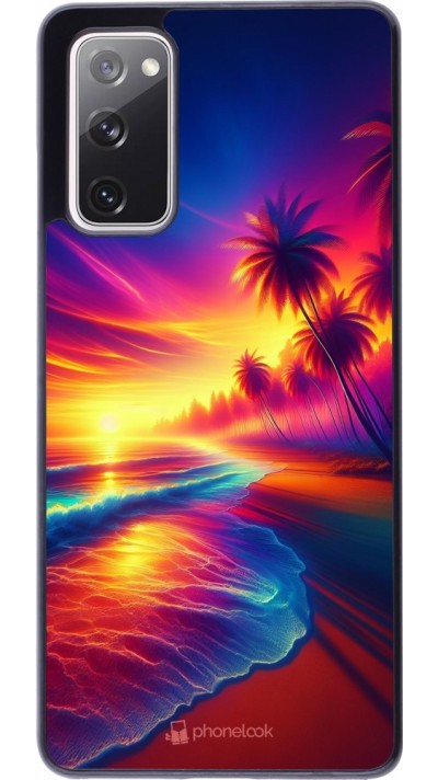 Coque Samsung Galaxy S20 FE 5G - Plage coucher soleil flashy