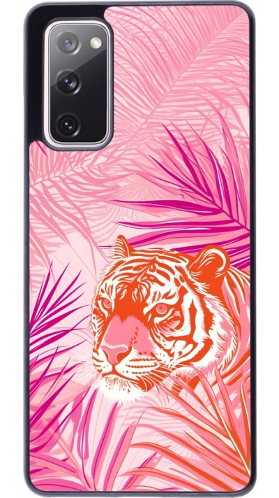 Coque Samsung Galaxy S20 FE 5G - Tigre palmiers roses