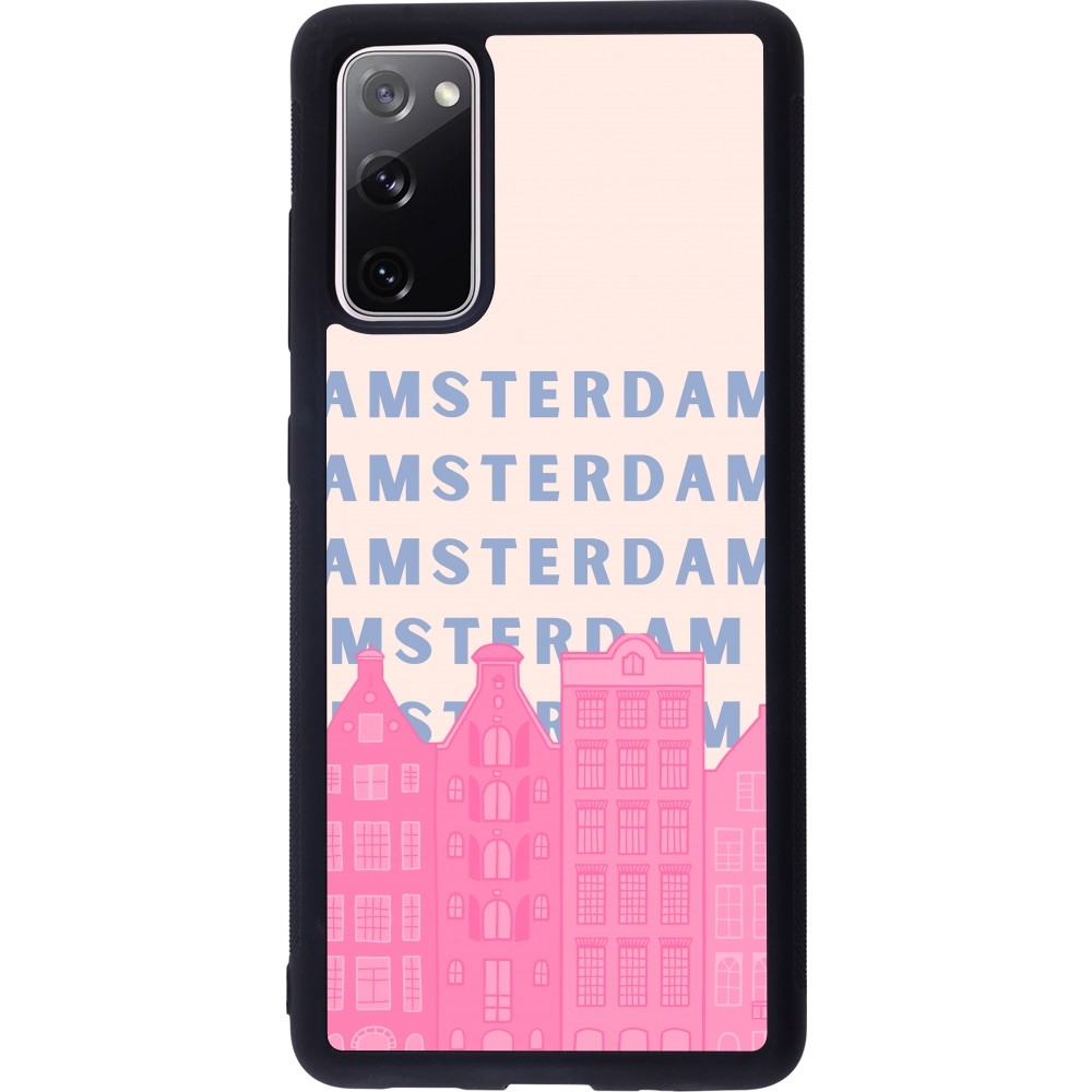 Coque Samsung Galaxy S20 FE 5G - Silicone rigide noir Amsterdam Pink Print