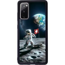 Coque Samsung Galaxy S20 FE 5G - Silicone rigide noir Astro Suisse sur lune