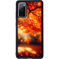 Coque Samsung Galaxy S20 FE 5G - Silicone rigide noir Automne Magique Orange