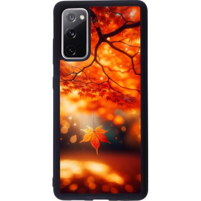 Coque Samsung Galaxy S20 FE 5G - Silicone rigide noir Automne Magique Orange