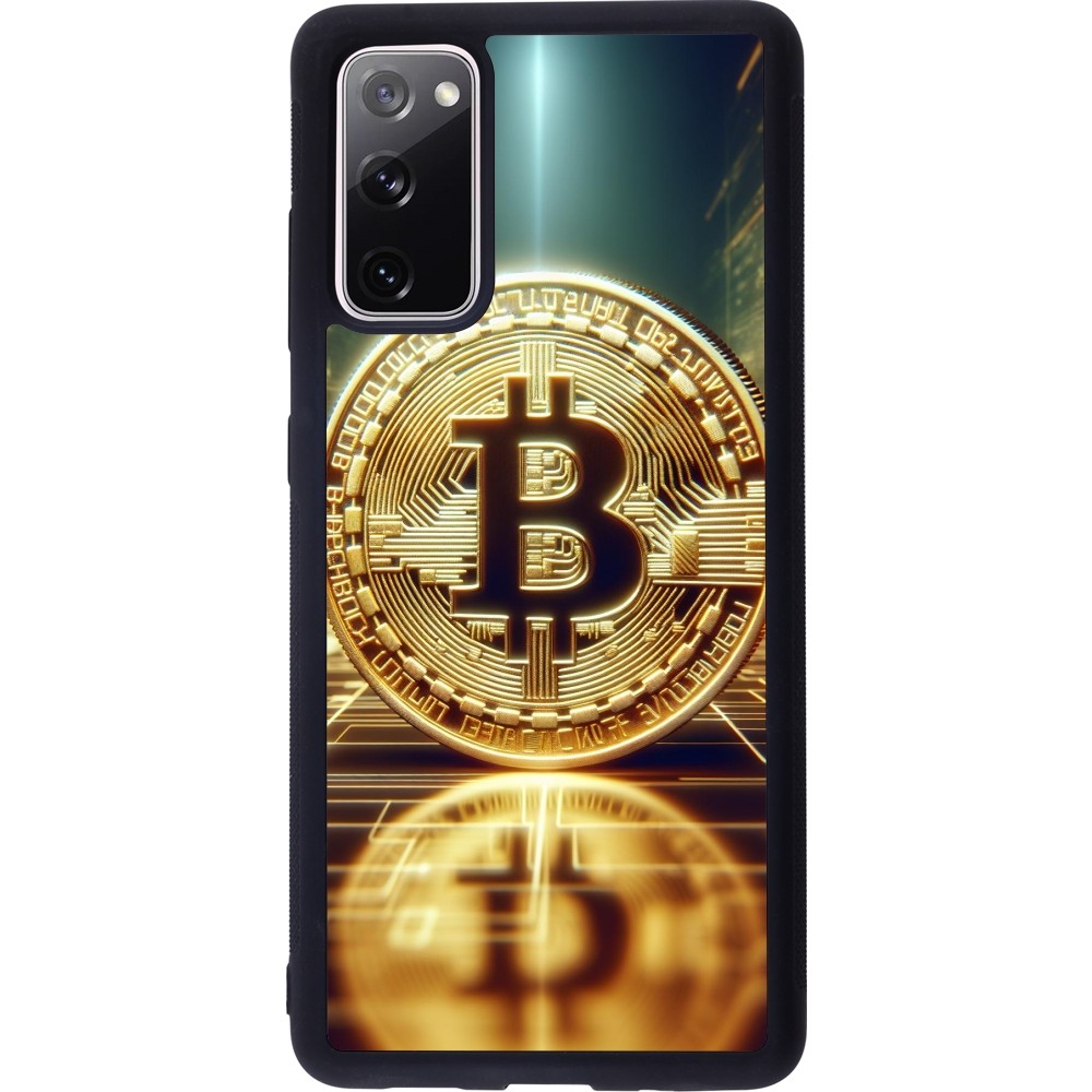 Coque Samsung Galaxy S20 FE 5G - Silicone rigide noir Bitcoin Standing