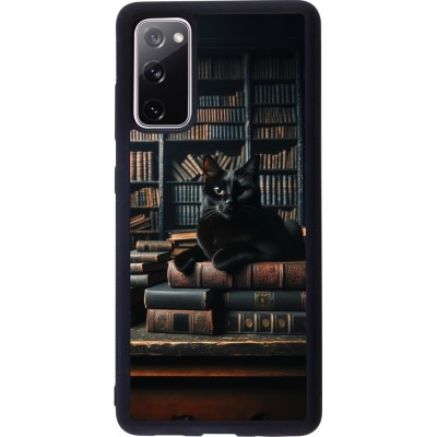 Coque Samsung Galaxy S20 FE 5G - Silicone rigide noir Chat livres sombres