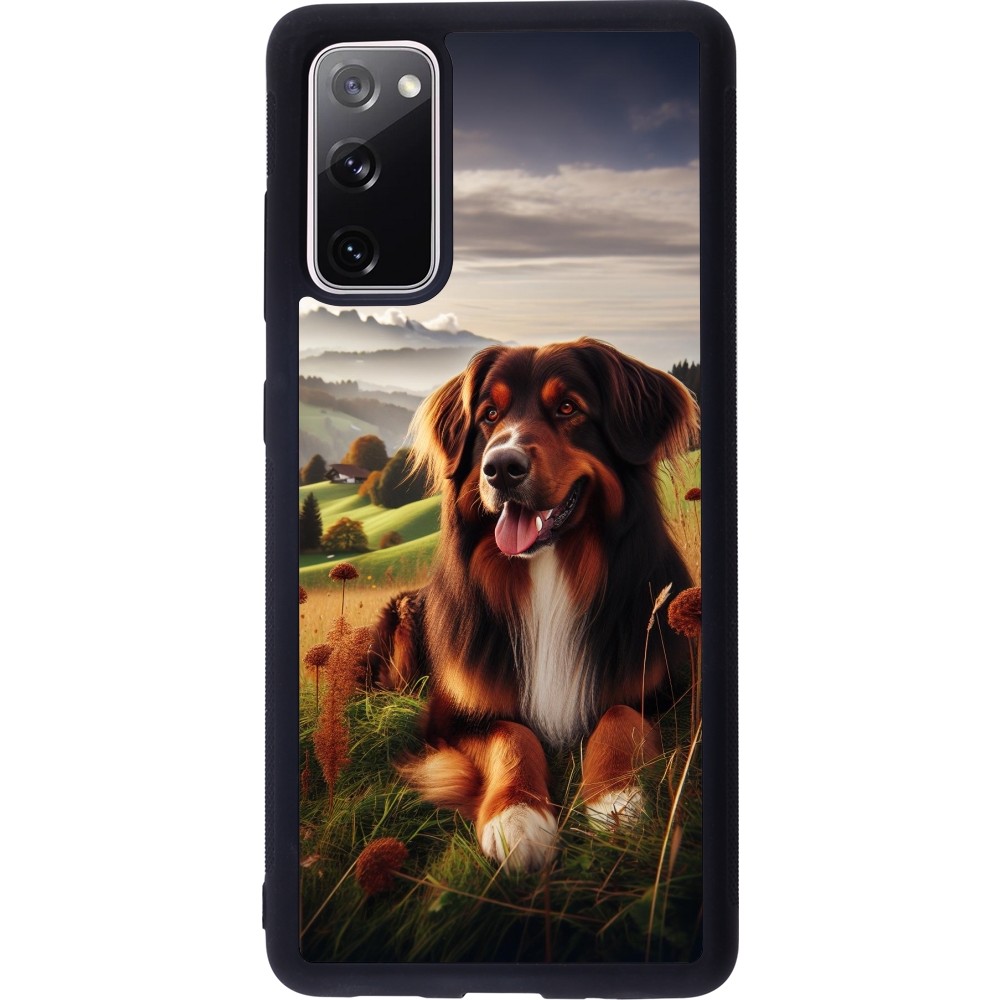 Coque Samsung Galaxy S20 FE 5G - Silicone rigide noir Chien Campagne Suisse