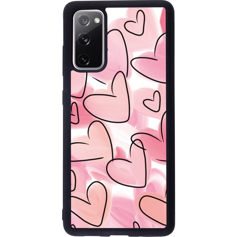 Coque Samsung Galaxy S20 FE 5G - Silicone rigide noir Easter 2023 pink hearts