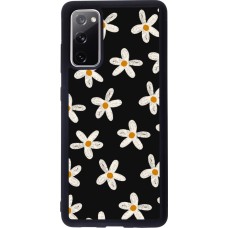 Coque Samsung Galaxy S20 FE 5G - Silicone rigide noir Easter 2024 white on black flower