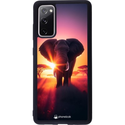 Coque Samsung Galaxy S20 FE 5G - Silicone rigide noir Elephant Sunrise Beauty