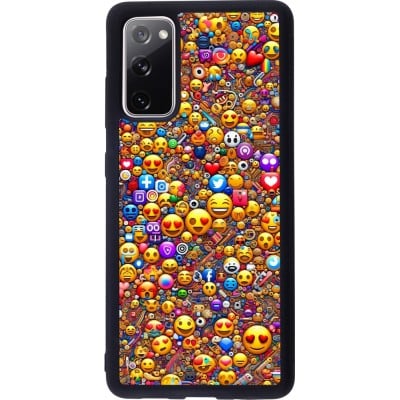 Coque Samsung Galaxy S20 FE 5G - Silicone rigide noir Emoji mixed